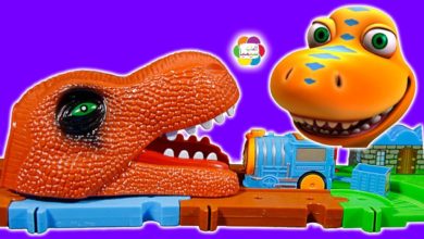 لعبة الديناصور يأكل القطار توماس العاب القطارات للاطفال