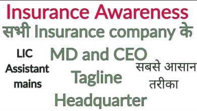 Insurance company Tagline , Headquarter , Md and CEO // LIC Assistant Mains 2019