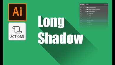 اكشن الشادو الطويل في برنامج الاليستريتور : Long Shadow in Illustrator