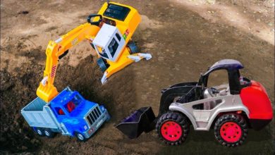 الحفار, الجرار, سيار و شاحنة نقل ألعاب السيارات Rescue Dump Truck In The Hole
