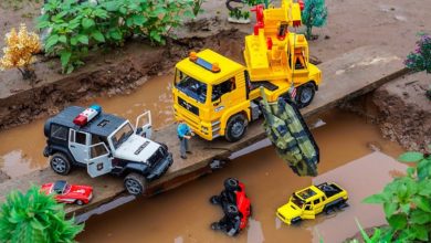 الحفار, الجرار, سيار و شاحنة نقل ألعاب السيارات Help Car Fall Into Water