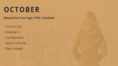 October - Responsive One Page HTML Template | Themeforest Website Templates and Themes