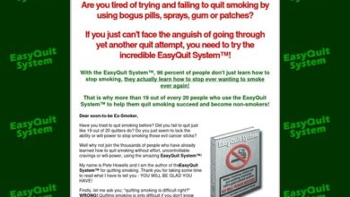 EasyQuit SystemTM - stop smoking program; learn how to quit smoking for good